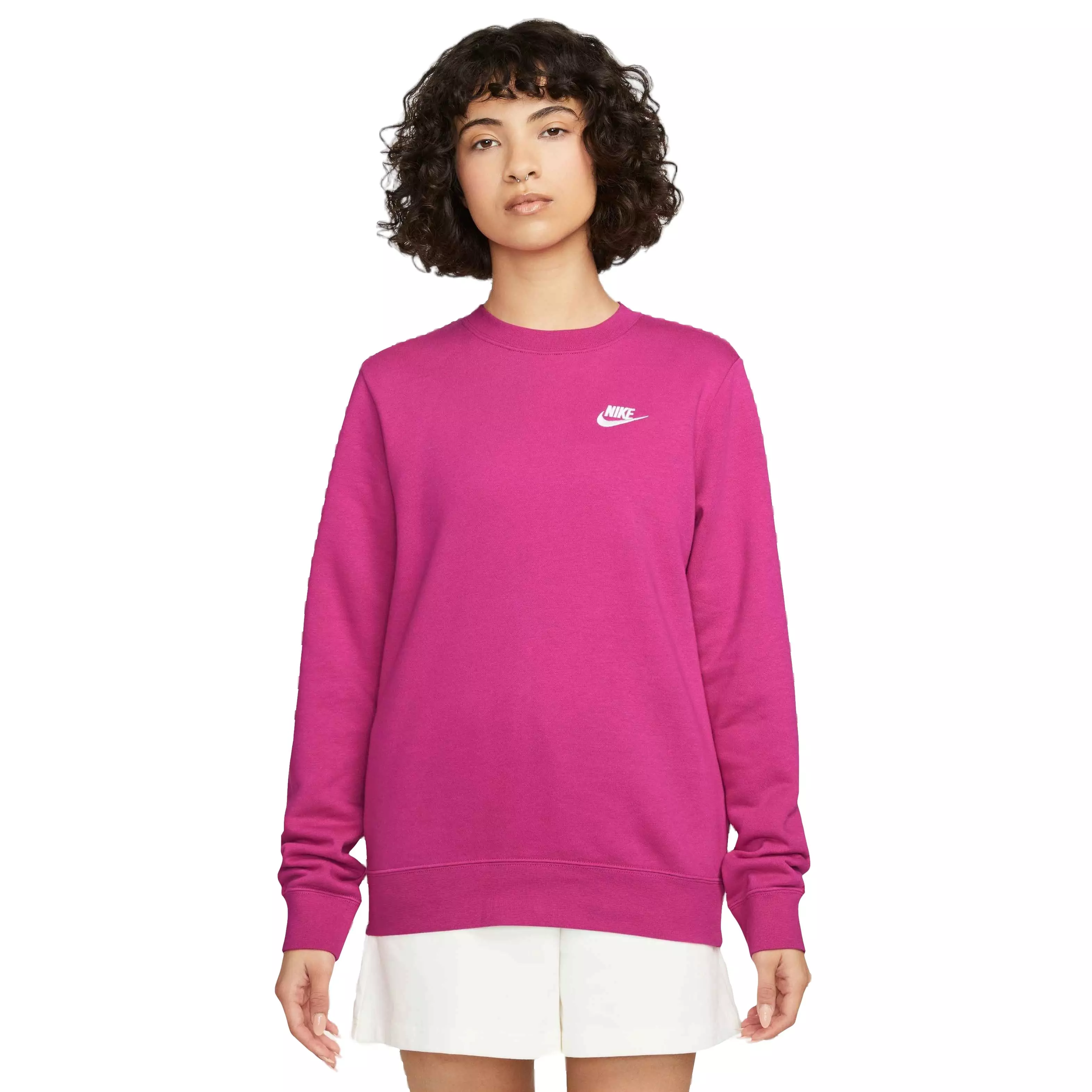 Nike Women s Club Fleece Standard Crew Sweatshirt Fireberry